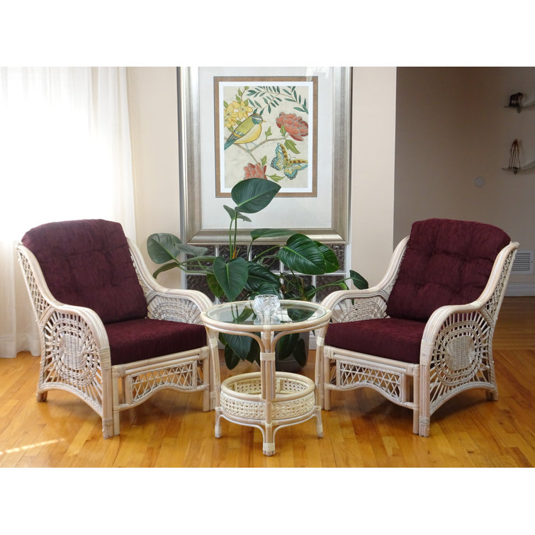 Bay Isle Home Zooey 2 Piece Malibu Living Chairs Natural Rattan